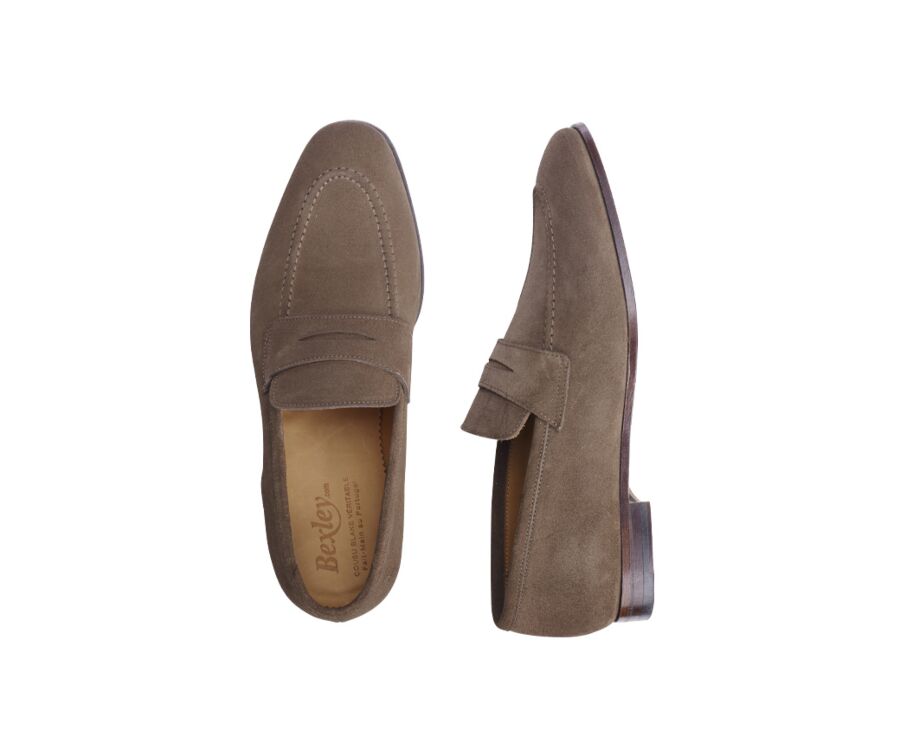 Mocassin homme Velours Cognac - BRIONE