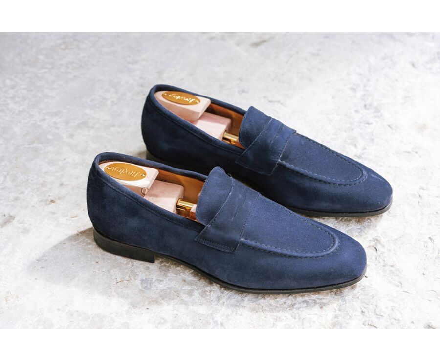 Mocassin homme Velours Bleu Marine - BRIONE