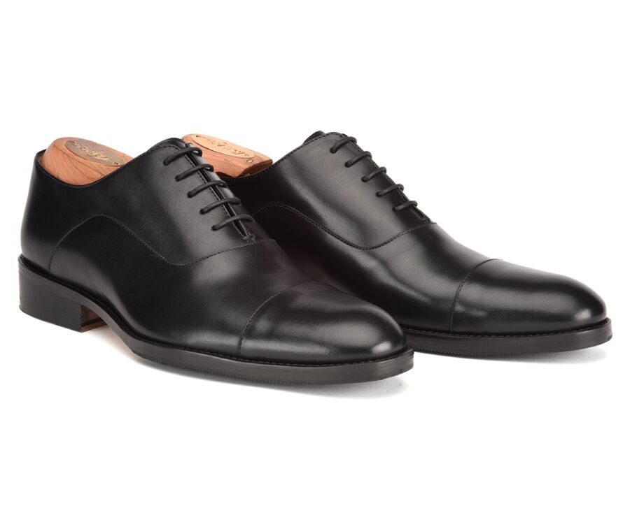 Richelieu homme Noir semelle cuir avec patin - BRACKLEY PATIN