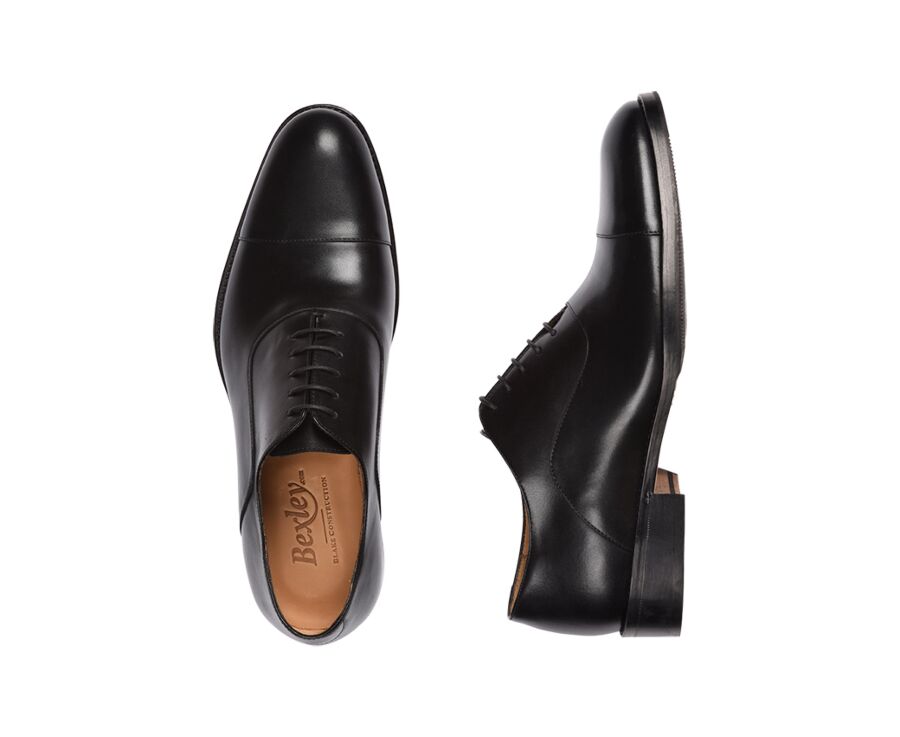 Richelieu homme Noir semelle cuir avec patin - BRACKLEY PATIN