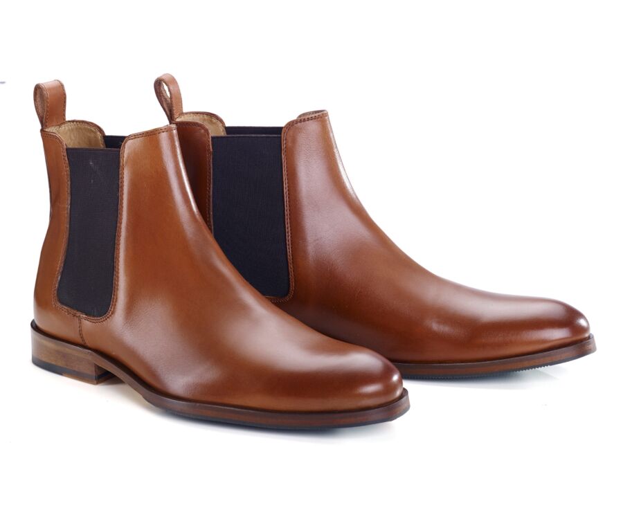 Chelsea boots homme Cognac Patiné - DAWSON II PATIN