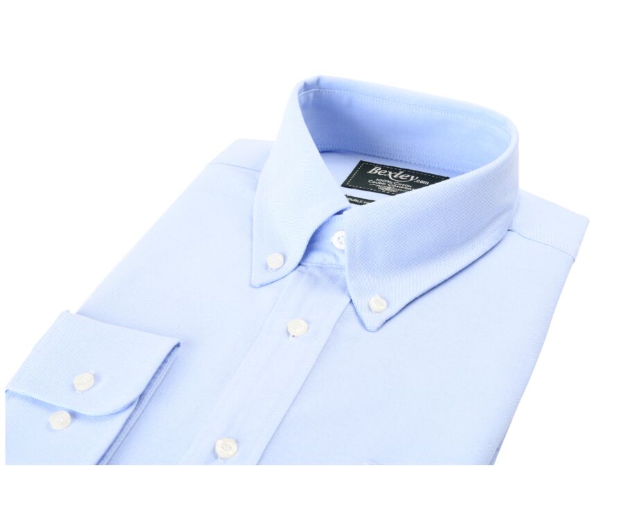 Chemise bleu ciel coton - Col américain - TOMMY