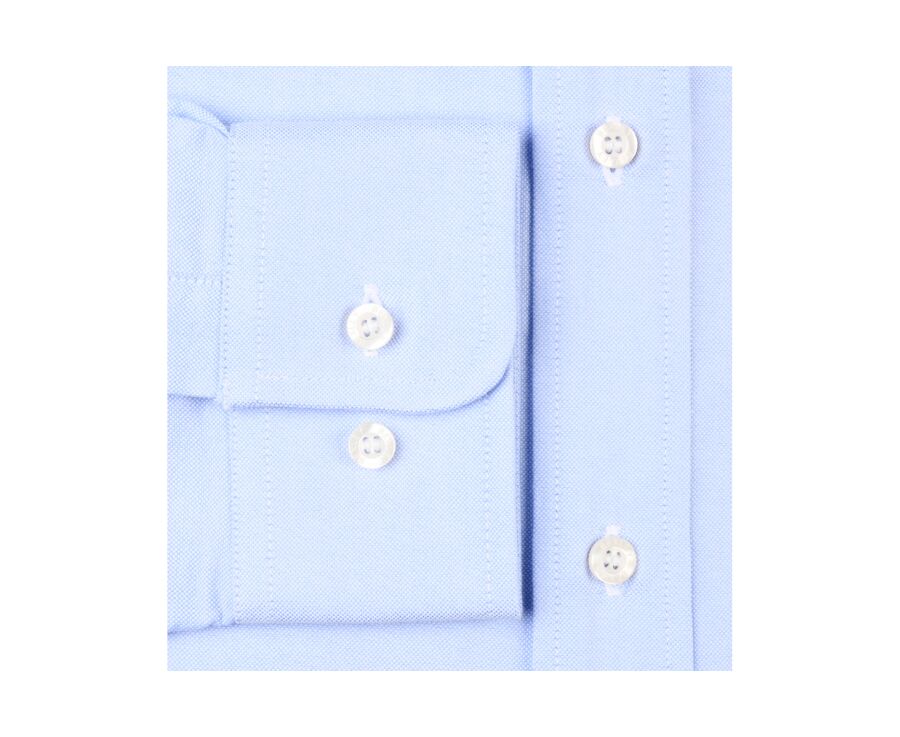 Chemise bleu ciel coton - Col américain - TOMMY