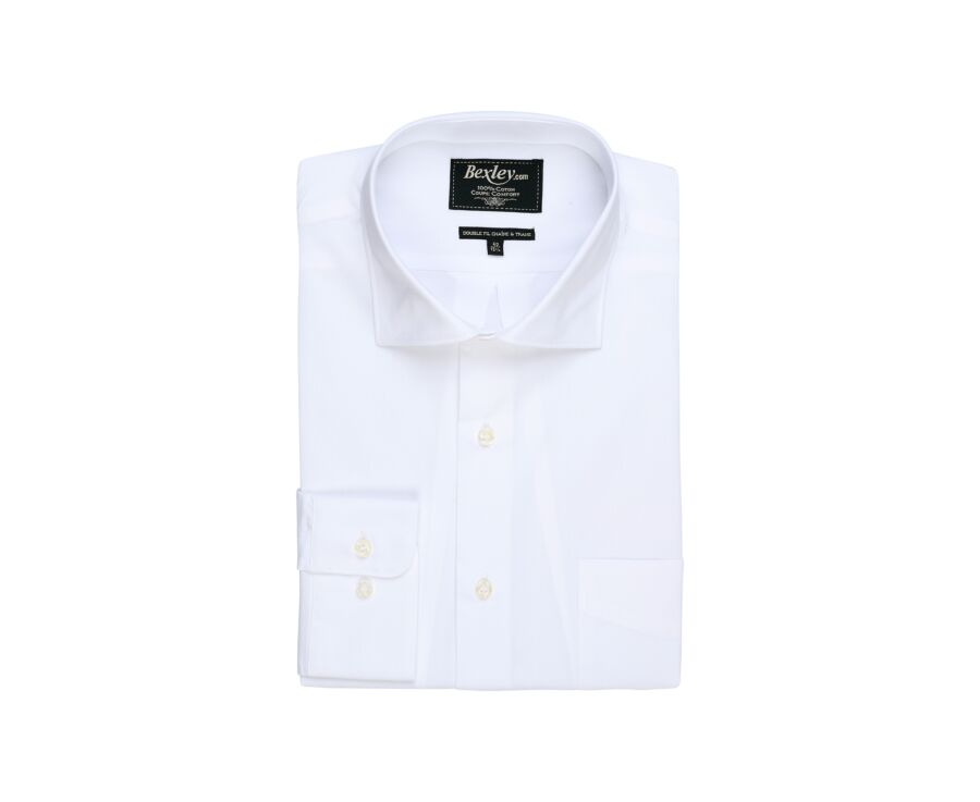 Chemise blanche en coton - Poche poitrine - ALBERTO II CLASSIC