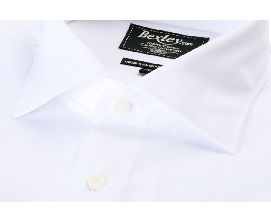 Chemise blanche en coton - Poche poitrine - ALBERTO II CLASSIC