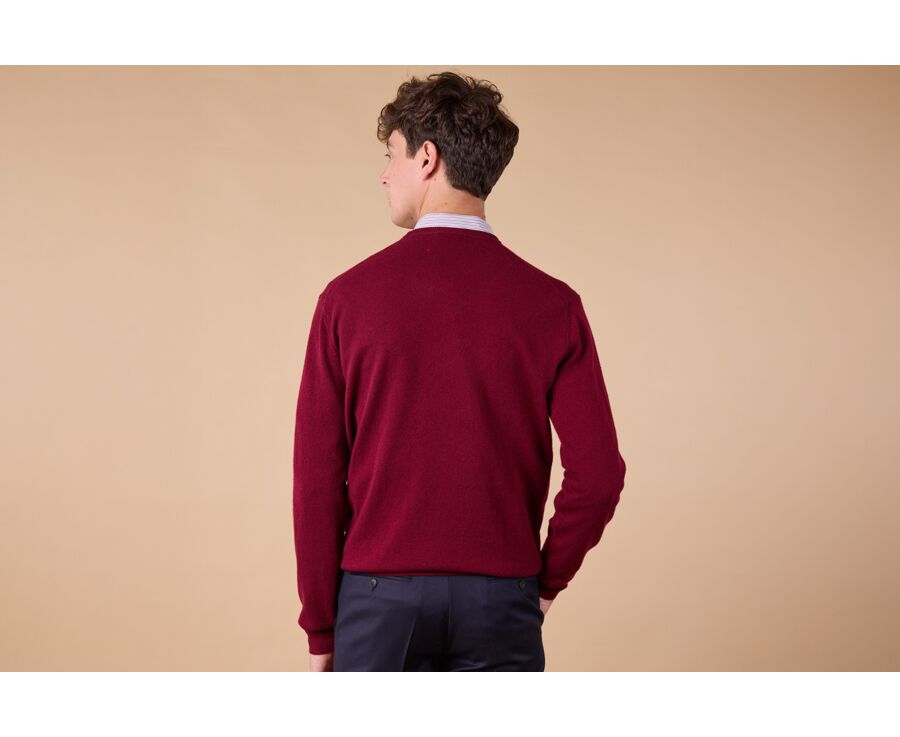 Pull col rond homme laine - Bordeaux - CONAN