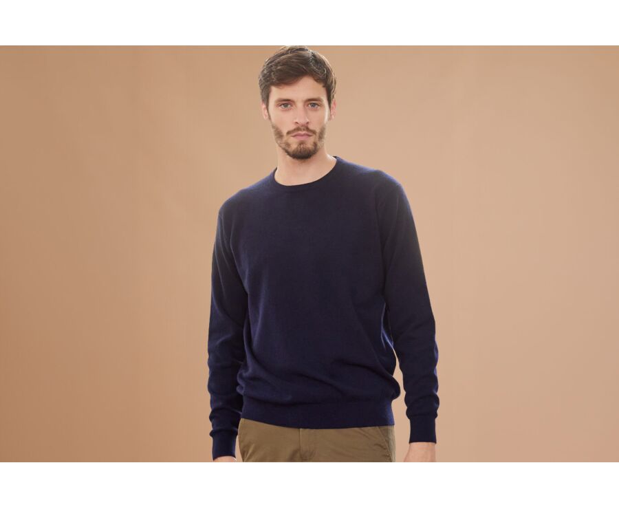 Pull homme laine col rond Navy - CONAN