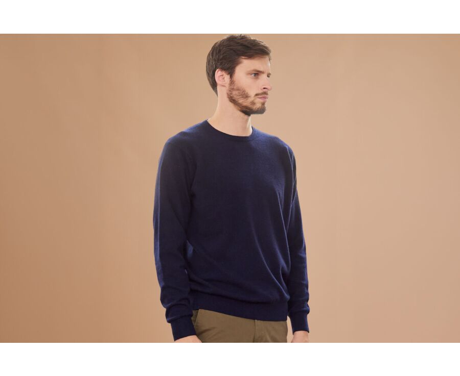 Pull homme laine col rond Navy - CONAN