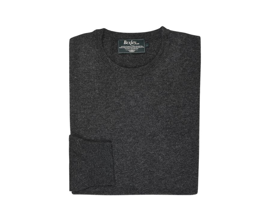 Pull laine homme col rond Gris Anthracite Chiné - CONAN