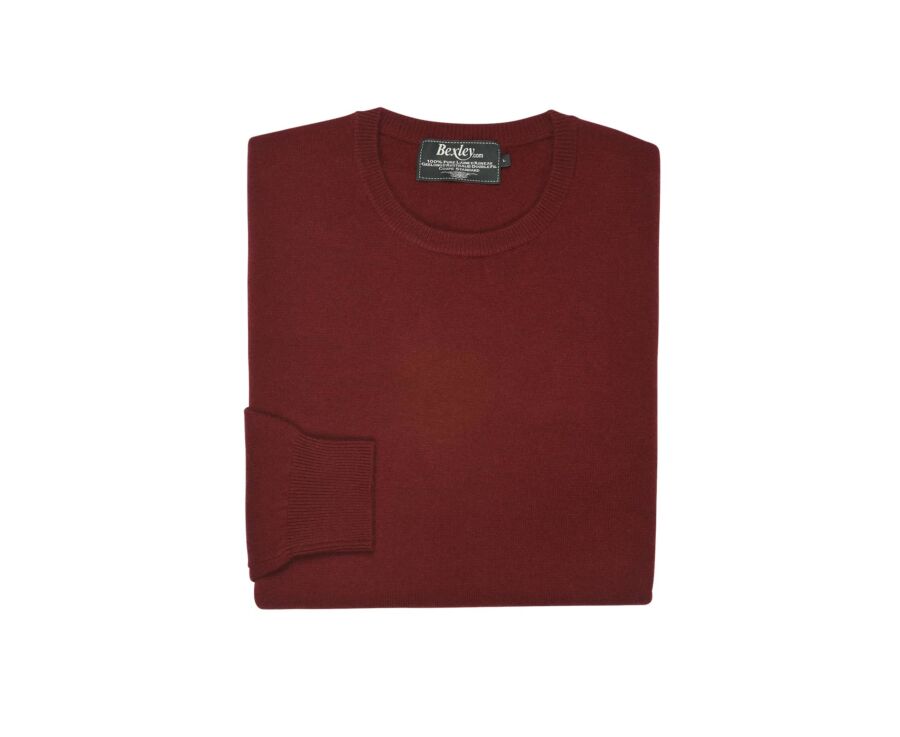 Pull homme laine col rond Rouge Sombre - CONAN