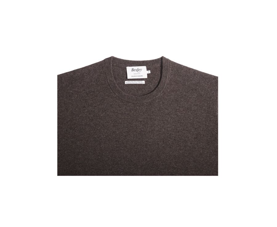 Pull col rond homme laine Chocolat Foncé - CONAN