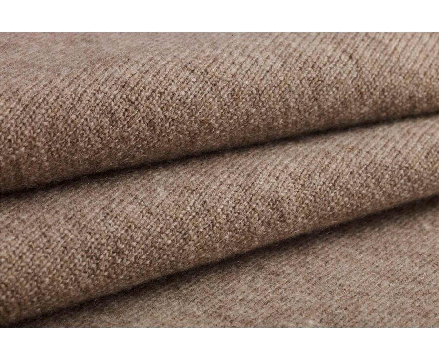 Pull homme col rond taupe chiné clair en laine d'agneau - CONAN
