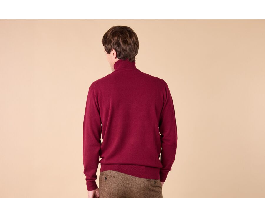 Pull col roulé homme laine - Bordeaux - EMERIC
