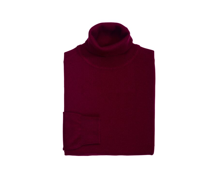 Pull col roulé homme laine - Bordeaux - EMERIC