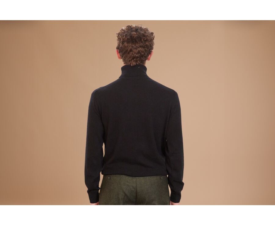 Pull col roulé homme laine Noir - EMERIC
