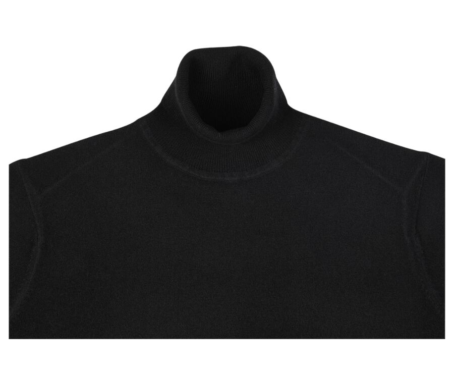 Pull col roulé homme laine Noir - EMERIC