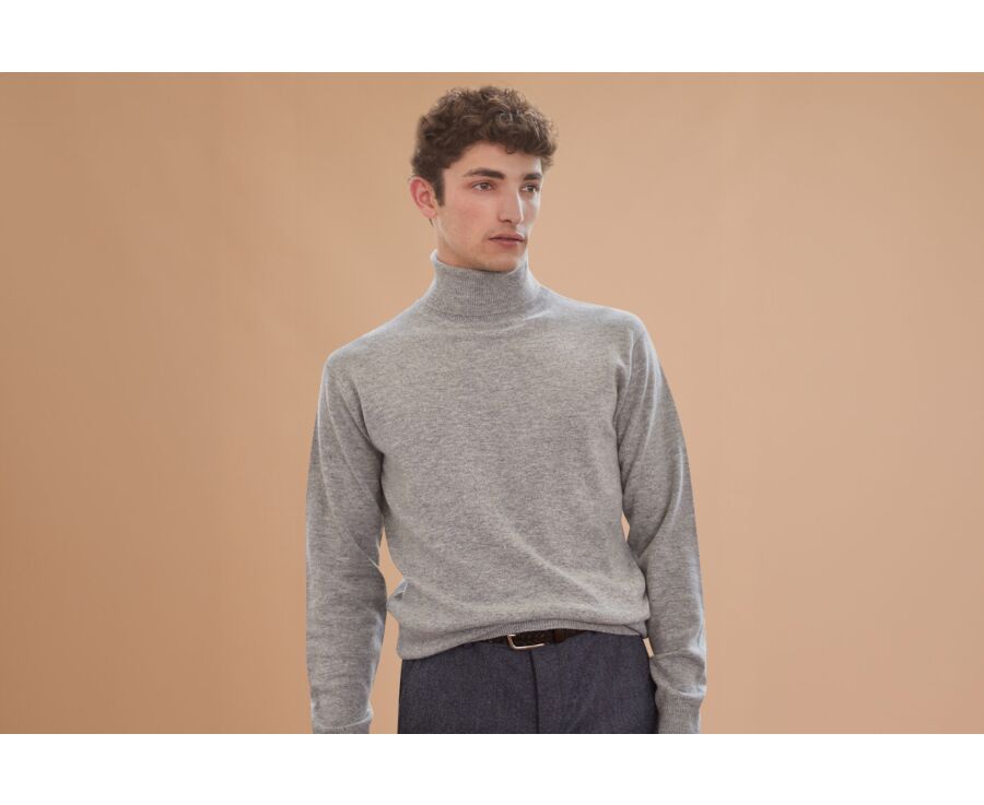 Pull laine homme col roulé Gris Chiné - EMERIC