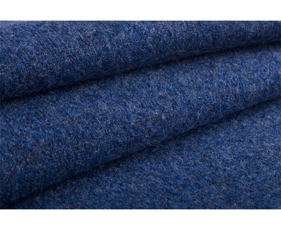 Pull homme col roulé bleu foncé chiné en laine d'agneau - EMERIC