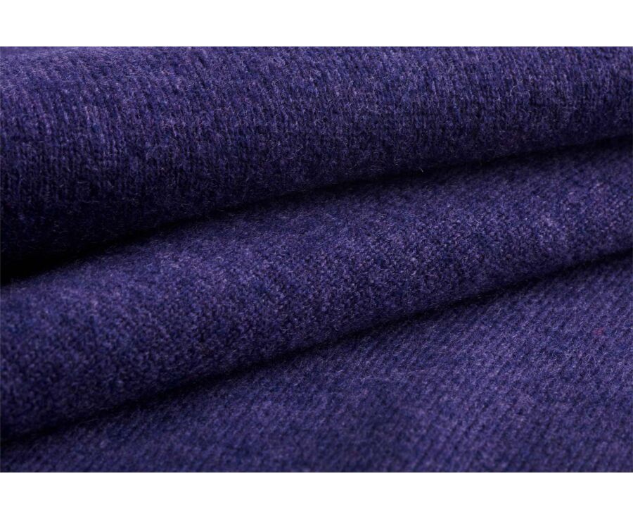 Pull homme col roulé violet chiné en laine d'agneau - EMERIC