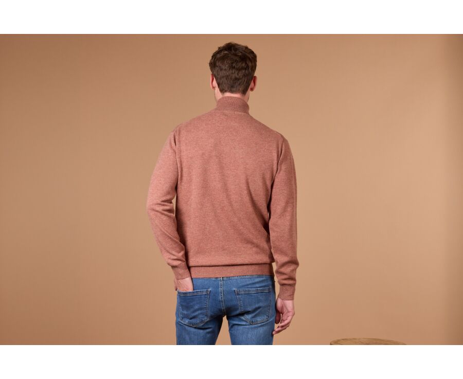 Pull homme col roulé rouille chiné en laine d'agneau - EMERIC