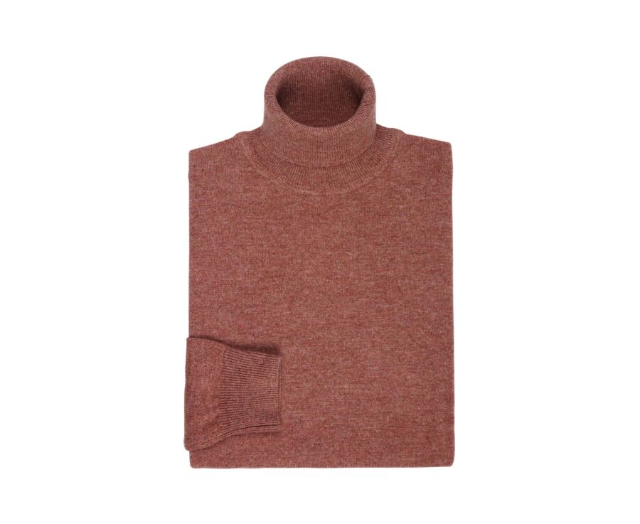 Pull homme col roulé rouille chiné en laine d'agneau - EMERIC