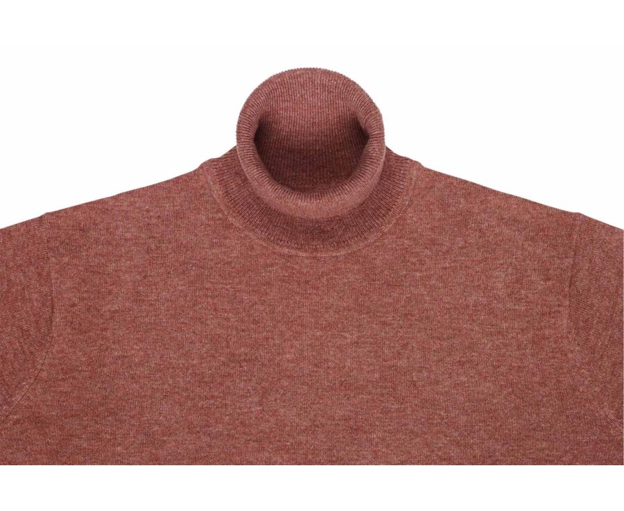 Pull homme col roulé rouille chiné en laine d'agneau - EMERIC