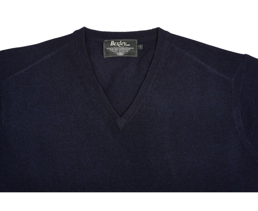 Pull homme laine col V Navy - ELIAN