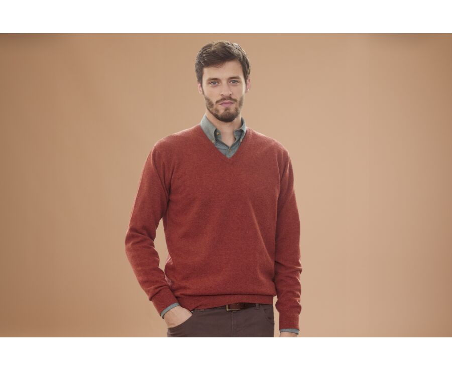 Pull homme laine col V Epice Chiné - ELIAN