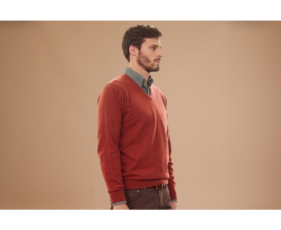 Pull homme laine col V Epice Chiné - ELIAN