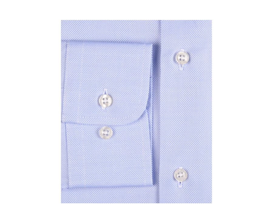 Chemise coton twill bleue - Col italien - CLAUDIO