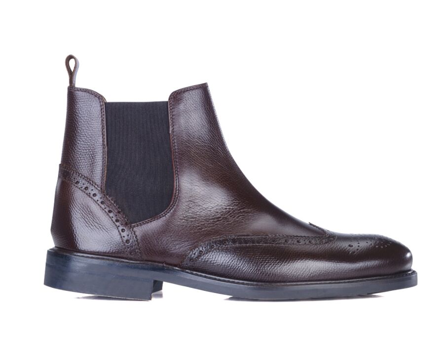 Boots cuir homme Chocolat grainé - ATWORTH GOMME CITY