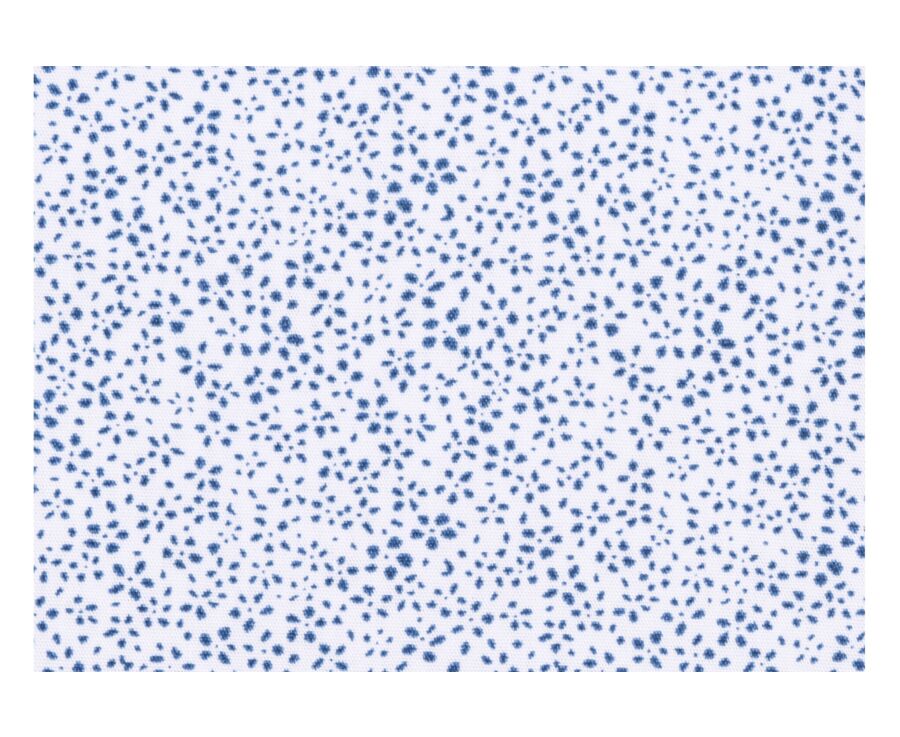 Chemise blanche à motifs bleus - Col français - MARIUS