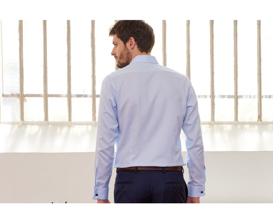 Chemise bleu pâle à boutons de manchettes - PAOLO
