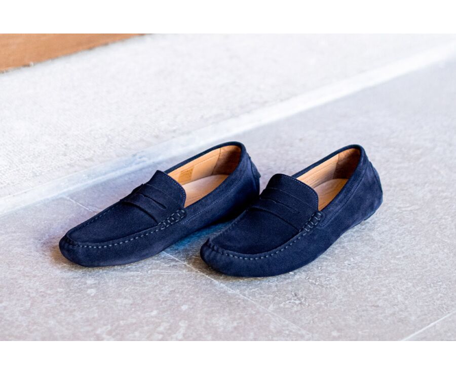 Mocassins en velours bleu pour homme Chaussures Chaussures homme Mocassins et chaussures sans lacets 