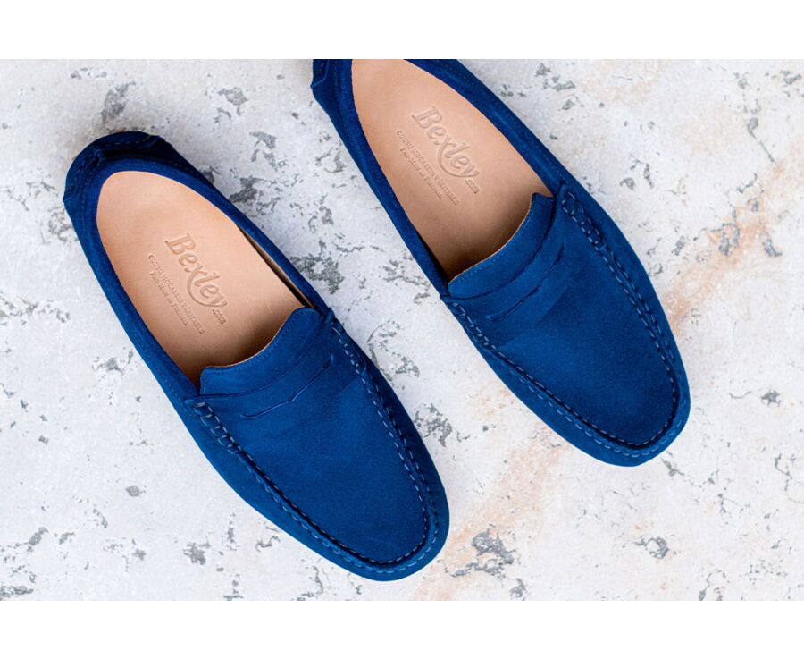 Mocassin homme été Velours Bleu indigo - SEACREST