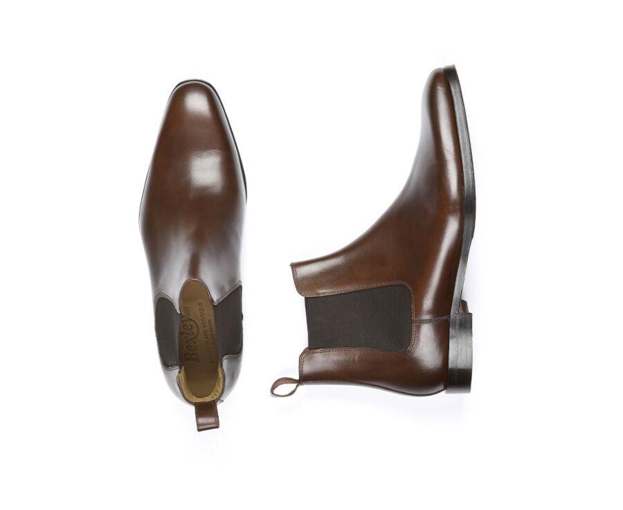 Chelsea boots cuir homme Chocolat - BERGAME PATIN