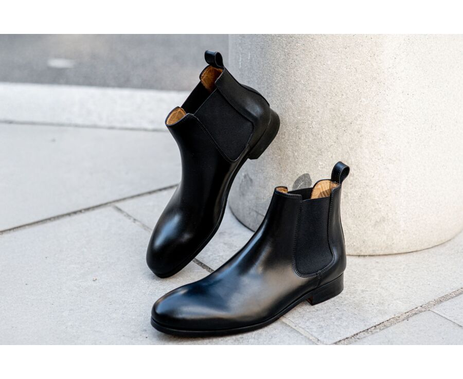 Chelsea boots cuir homme Noir - BERGAME PATIN