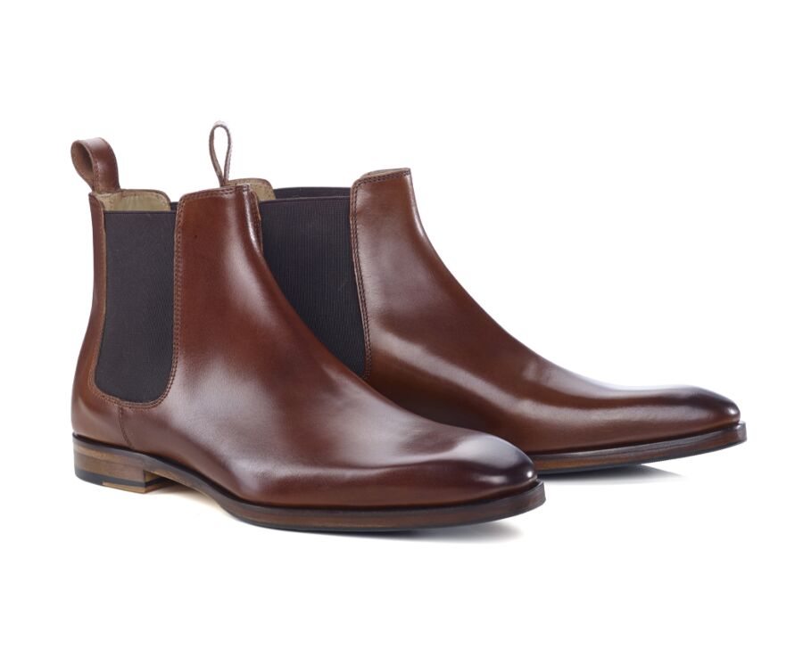 Chelsea boots cuir homme Acajou - BERGAME PATIN