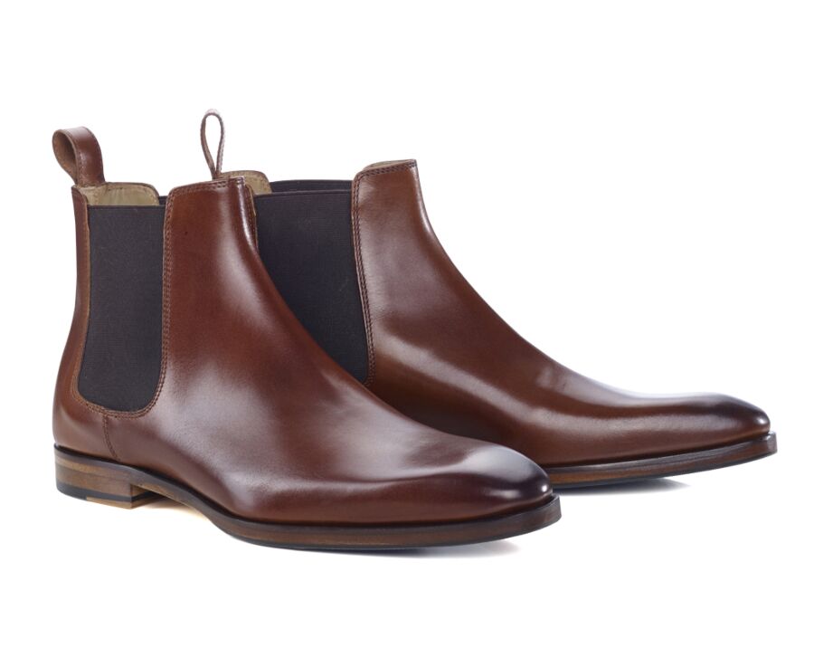 Chelsea boots cuir homme Acajou - BERGAME PATIN