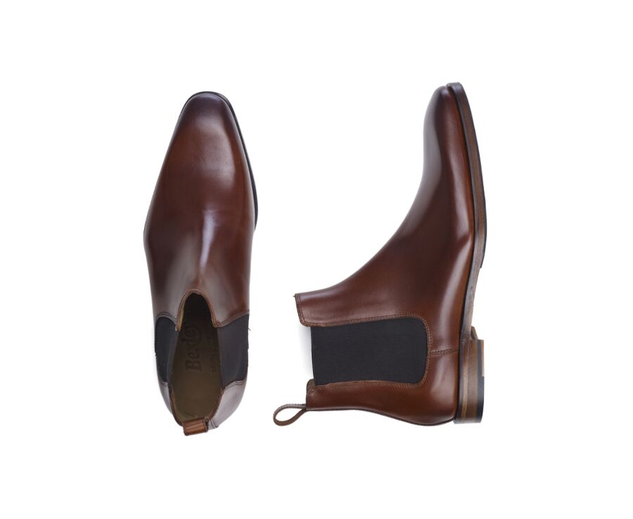 Chelsea boots cuir homme Acajou - BERGAME PATIN