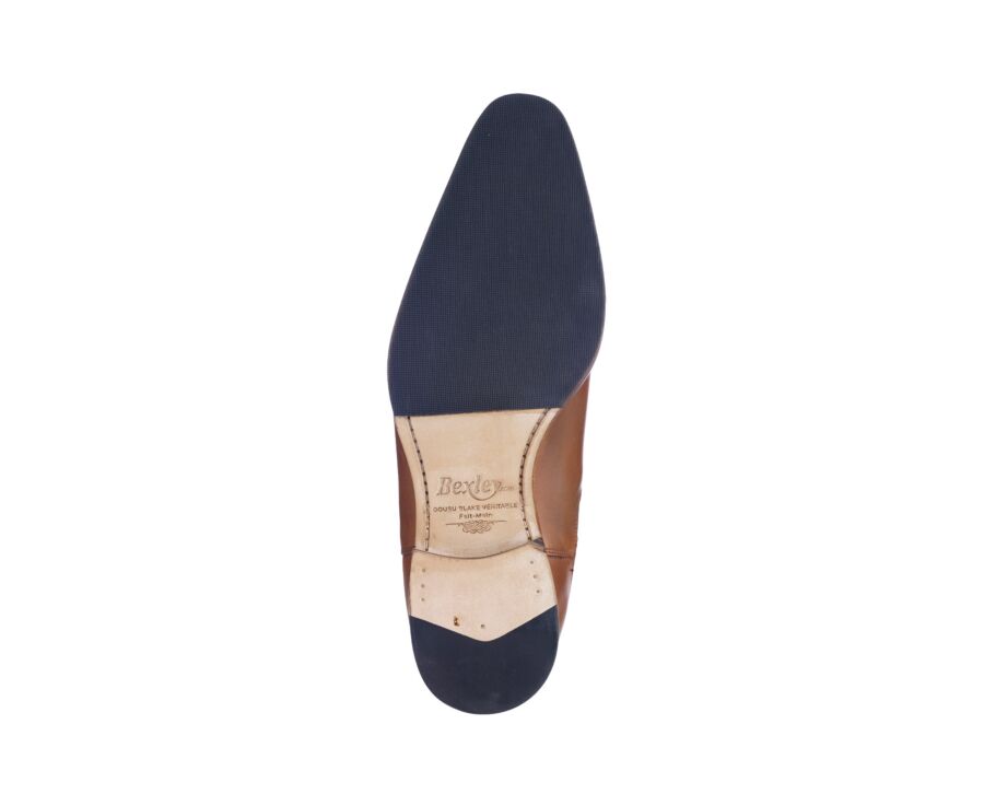 Chelsea boots cuir homme Cognac patiné - BERGAME PATIN