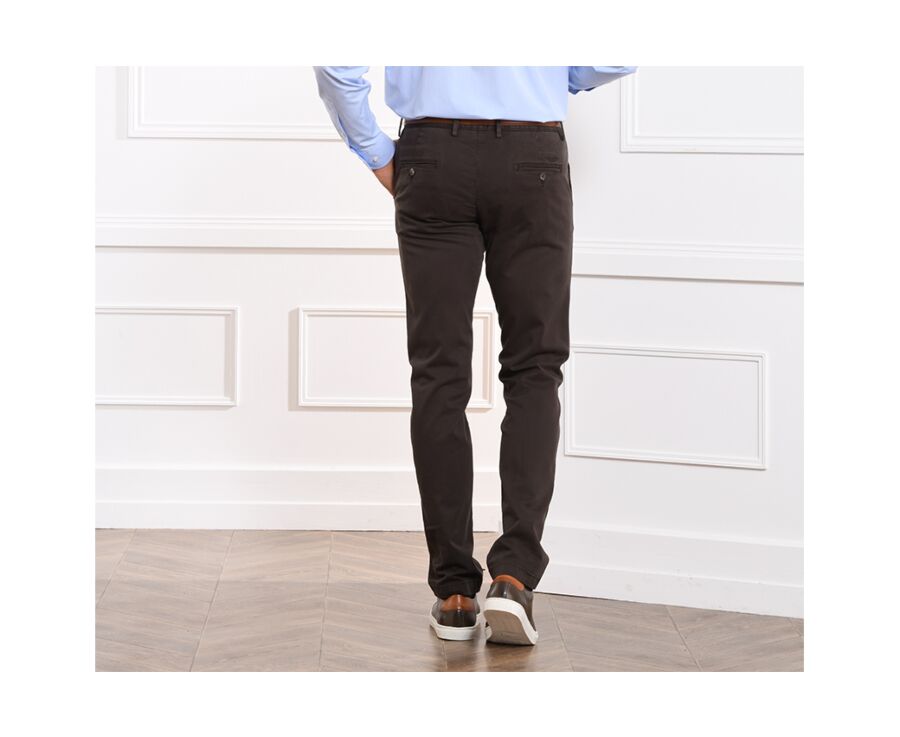 Pantalon chino homme Chocolat - NOLAN
