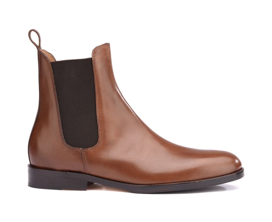 Chelsea boots cuir homme Châtaigne - FLAGER PATIN