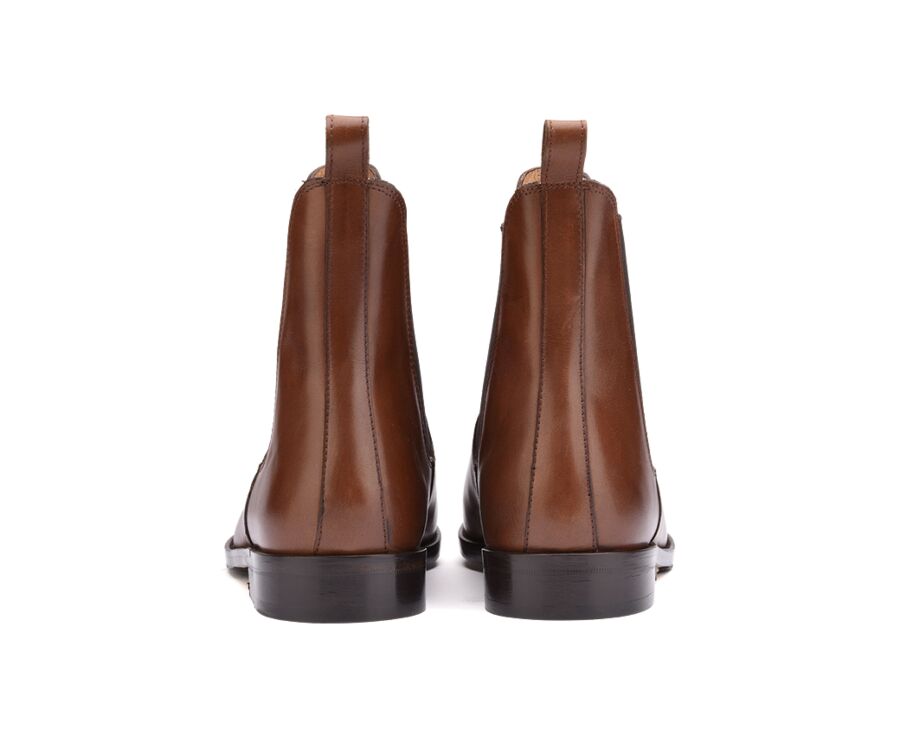 Chelsea boots cuir homme Châtaigne - FLAGER PATIN
