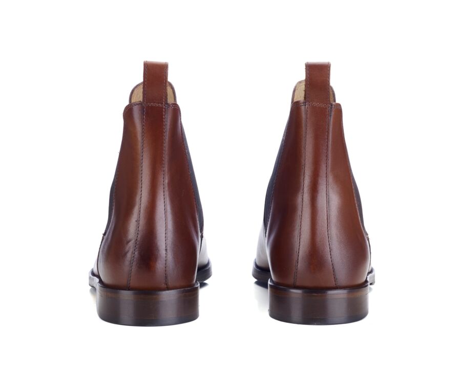 Chelsea boots cuir homme Châtaigne Patiné - FLAGER PATIN