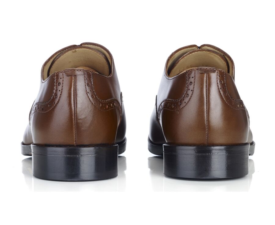 Richelieu homme Châtaigne Patiné semelle cuir avec patin - HILCOTT PATIN