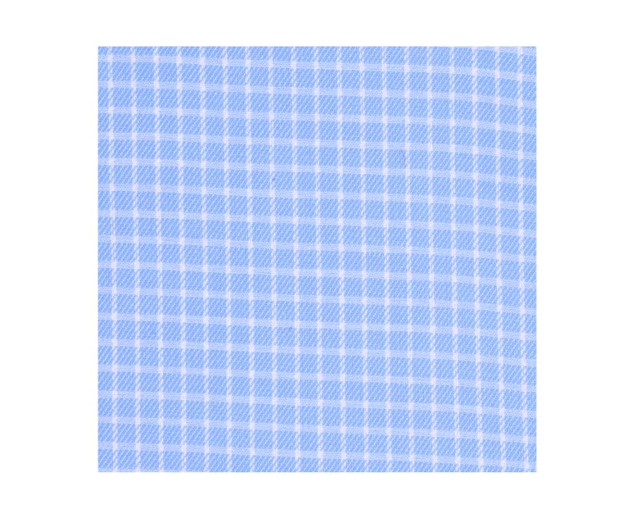 Chemise bleue carreaux fins blancs - Poche - CLAYN MC