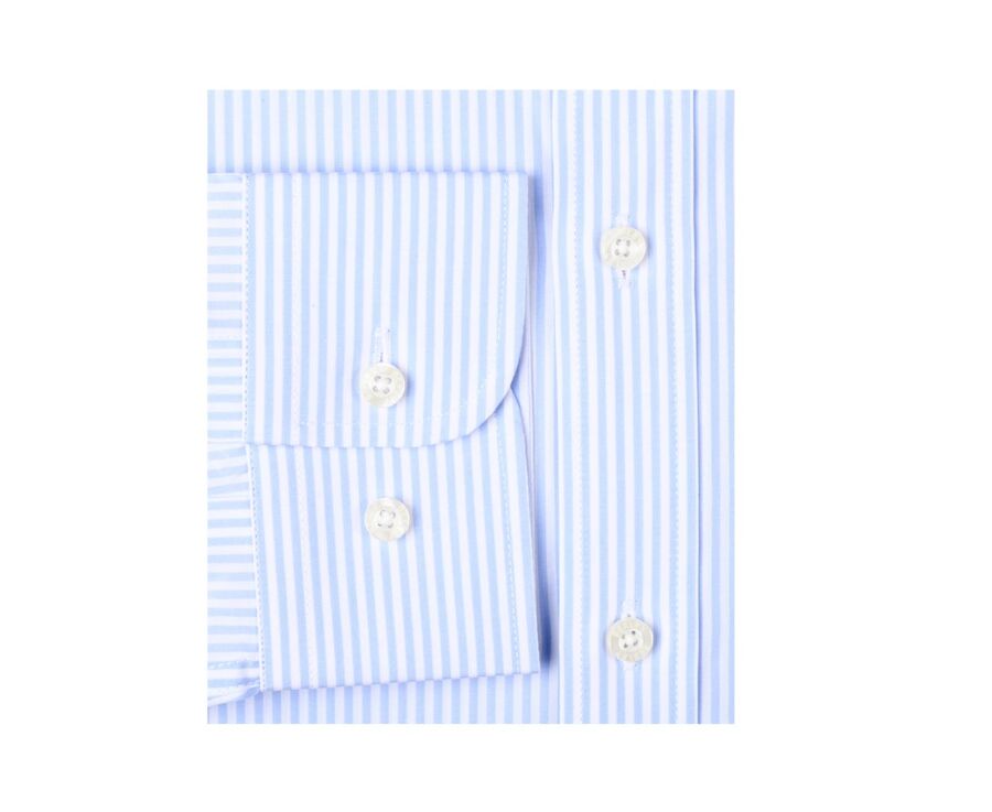Chemise coton rayée bleu clair et blanc - MAXIMILIEN