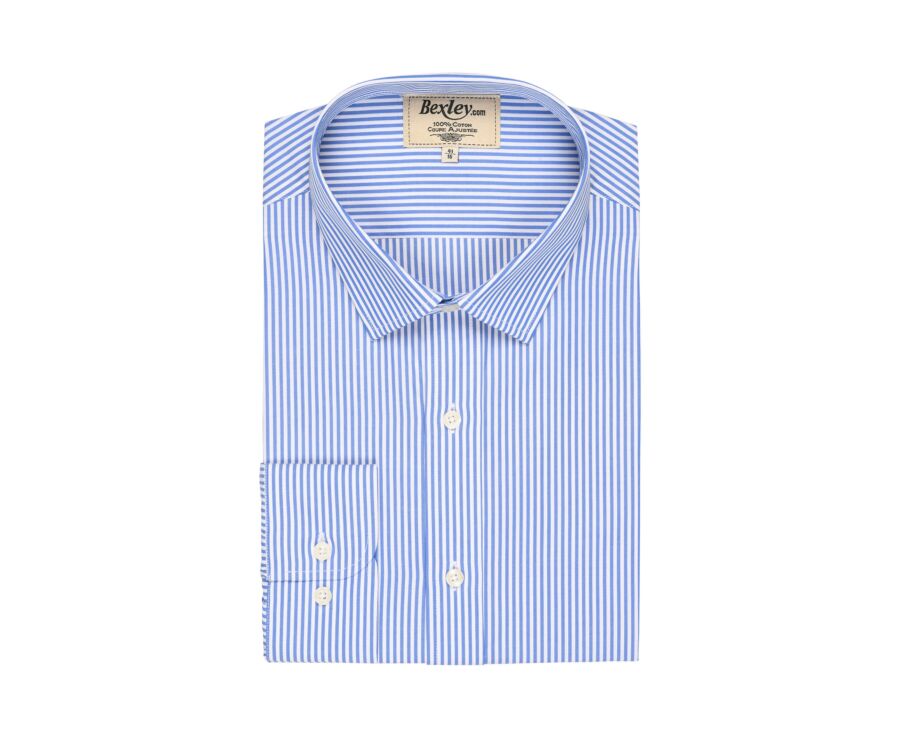 Chemise coton rayée bleu et blanc - MAXIMILIEN