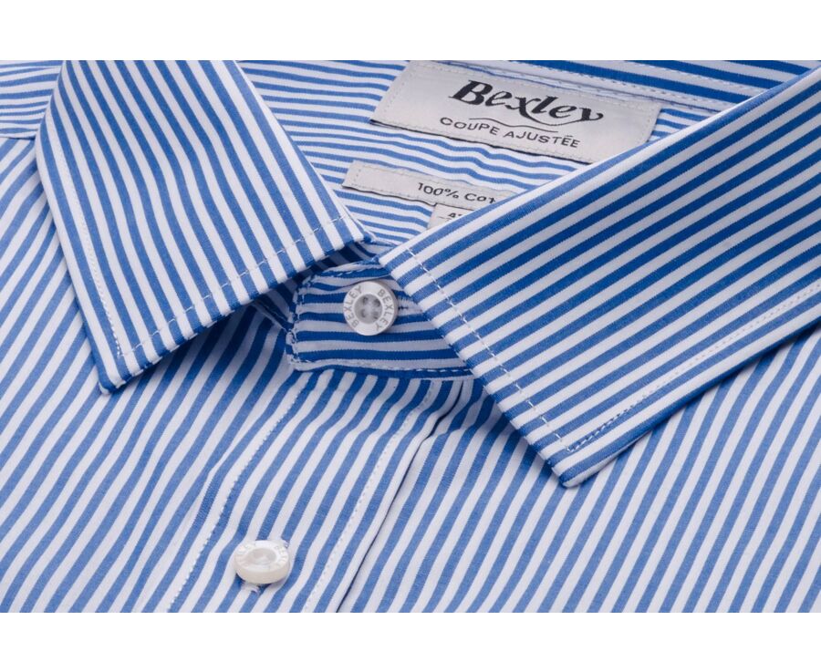 Chemise coton rayée bleu et blanc - MAXIMILIEN